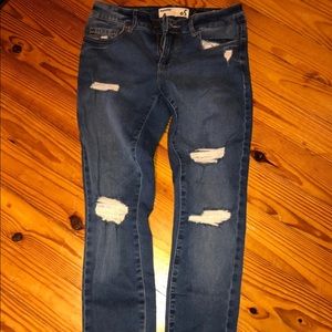 high waisted ripped jeans